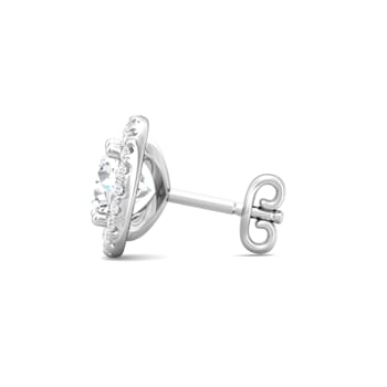 14K Gold Lab Grown Diamond Halo Stud Earrings 2.30ctw