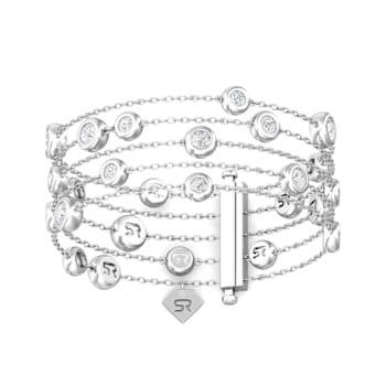 14K White Gold 5 Row Lab Grown Diamond by the Yard Bracelet