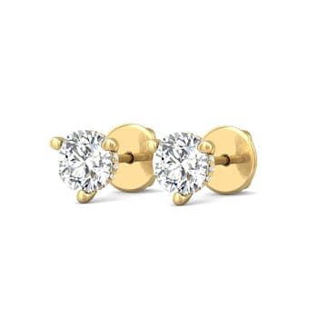 18K Gold Lab Grown Diamond Stud Earrings 1.55ctw