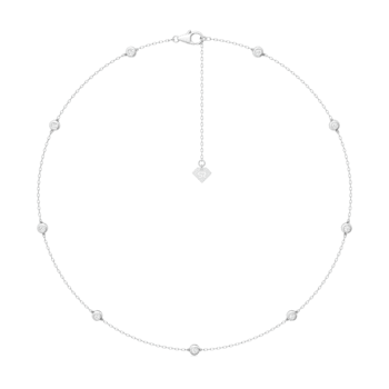 14K White Gold 9 Stone Lab Grown Diamond by the Yard 16 Inch Station
Necklace With 2 Inch Extender