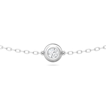 14K White Gold 7 Stone Lab Grown Diamond by the Yard 16 Inch Station
Necklace With 2 Inch Extender