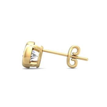 14K Gold Lab Grown Diamond Bezel Stud Earrings 1.0ctw