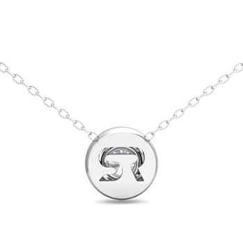14k White Gold Diamond Halo Necklace