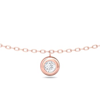 14K Rose Gold 5 Stone Lab Grown Diamond by the Yard 16 Inch Drop Necklace