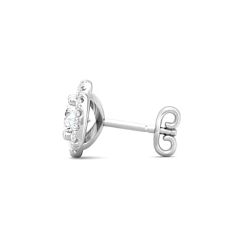 14K Gold Lab Grown Diamond Halo Stud Earrings 1.20ctw