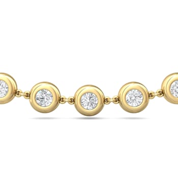 18K Yellow Gold Lab Grown Diamond by the Yard 15 Inch Necklace