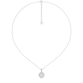 14K White Gold Lab Grown Diamond Cluster Pendant