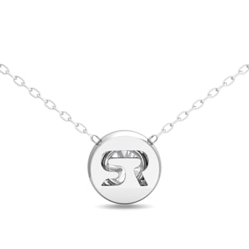 14k White Gold Diamond Halo Necklace
