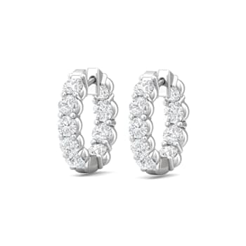14K Gold Lab Grown Diamond Classic Hoop Earrings 3.75ctw