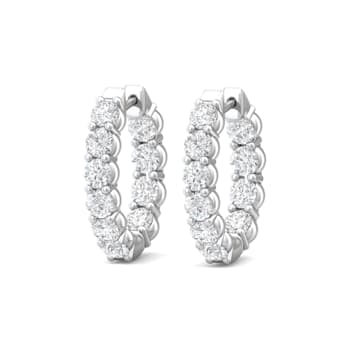 14K Gold Lab Grown Diamond Classic Hoop Earrings 4.20ctw