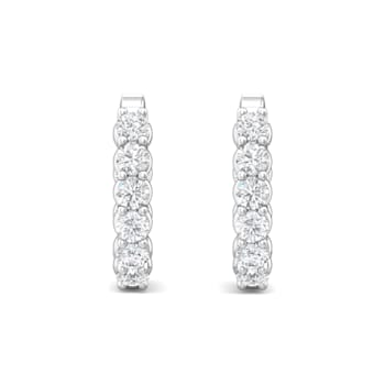 14K Gold Lab Grown Diamond Classic Hoop Earrings 4.20ctw