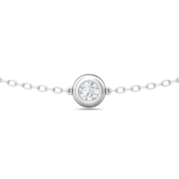 14K White Gold Lab Grown Diamond by the Yard 17 Inch Necklace With 2
Inch Extender
