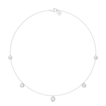 14K White Gold 5 Stone Lab Grown Diamond by the Yard 16 Inch Drop Necklace