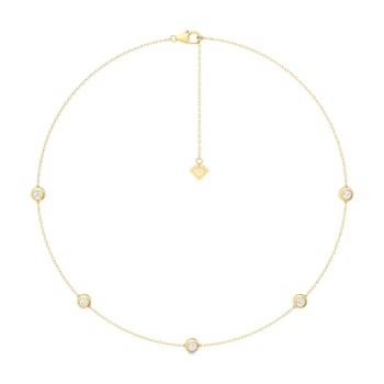 14K Yellow Gold 5 Stone Lab Grown Diamond by the Yard 18 Inch Station
Necklace With 2 Inch Extender