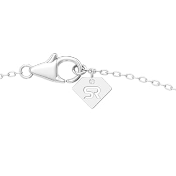14K White Gold 7 Stone Lab Grown Diamond by the Yard 16 Inch Drop Necklace