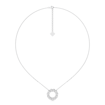 14K White Gold Lab Grown Diamond Circle Pendant