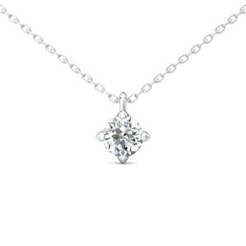14K White Gold 1.0ct Lab Grown Diamond Solitaire Pendant