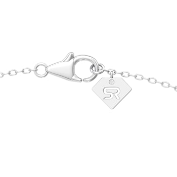 14K White Gold 5 Stone Lab Grown Diamond by the Yard 16 Inch Drop Necklace