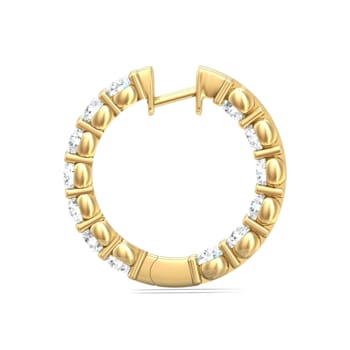 14K Gold Lab Grown Diamond Classic Hoop Earrings 6.75ctw