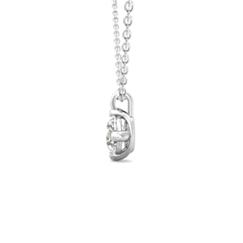 14K White Gold 1.0ct Lab Grown Diamond Solitaire Pendant