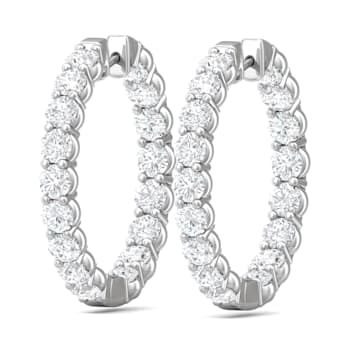18K Gold Lab Grown Diamond Classic Hoop Earrings 10.85ctw