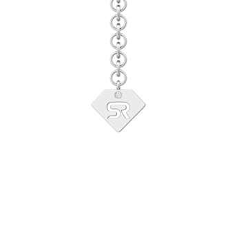 14K White Gold Diamond Oval Pendant