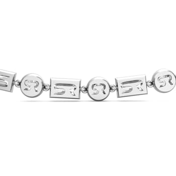14K White Gold Round and Baguette Lab Grown Diamond Choker Style 18 Inch Necklace