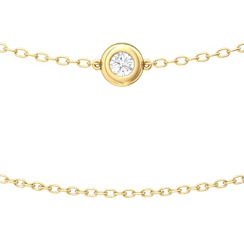 14K Yellow Gold 3 Row Layered Lab Grown Diamond by the Yard 16 Inch
Necklace With 2 Inch Extender