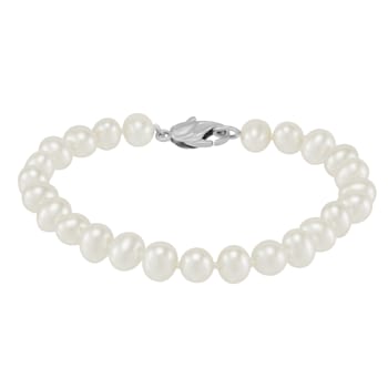 Sterling Silver Fresh Water Pearl Pendant,Bracelet and Earrings Set