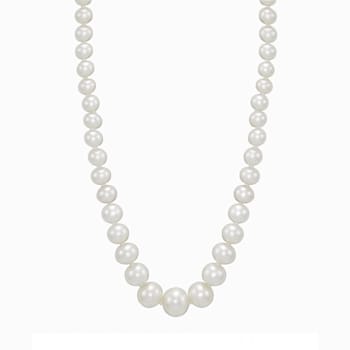 Sterling Silver White Fresh Water Pearl Classic Necklace