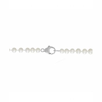 Sterling Silver White Fresh Water Pearl Classic Necklace