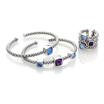 Chimento 18k Bracelet Stretch Gems in white gold with topaz