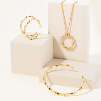 Chimento 18K Bamboo Regular necklace in yellow gold with diamonds
