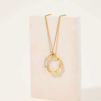 Chimento 18K Bamboo Regular necklace in yellow gold with diamonds