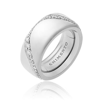 18kt Onda ring in white gold with 0.76ct of diamonds