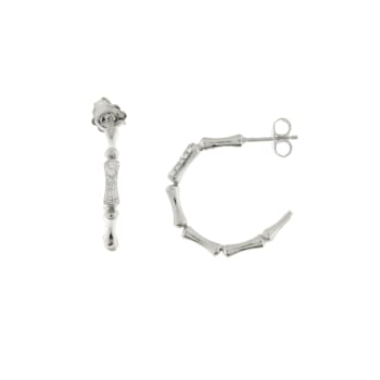 Chimento 18K Bamboo Regular earrings in white gold with diamonds