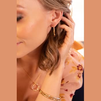 Chimento 18K Bamboo Regular bracelet in yellow gold with diamond accents