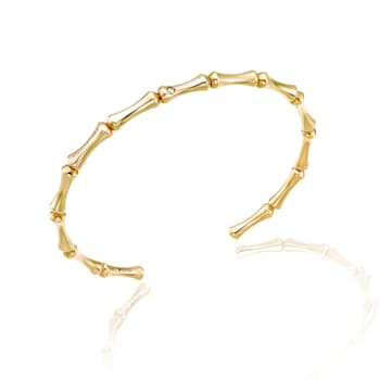 Chimento 18K Bamboo Regular bracelet in yellow gold with diamond accents