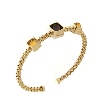 Chimento 18k Bracelet Stretch Gems in yellow gold with smoky quartz and citrine
