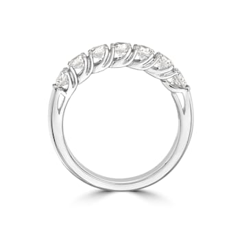 14KT White Gold 1/2 CTTW 7-Stone Round Brilliant Cut Diamond Band