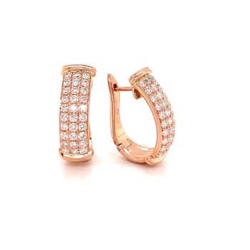 14KT Rose Gold 1 CTW Pink Diamond Hoop Earrings