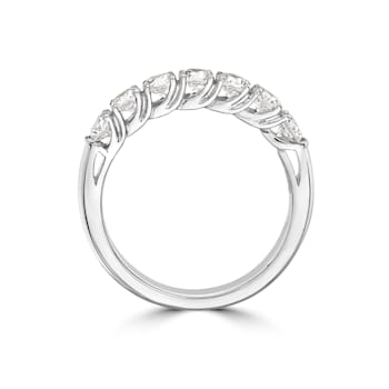 14KT White Gold 3/4 CTTW 7-Stone Round Brilliant Cut Diamond Band
