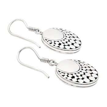 Artisan Balinese Sterling Silver Round Earrings