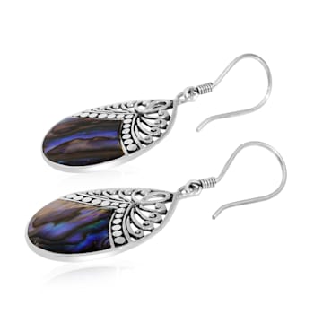 Balinese Artisan 925 Sterling Silver Dangling Earring with Abalone