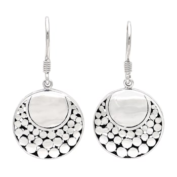 Artisan Balinese Sterling Silver Round Earrings