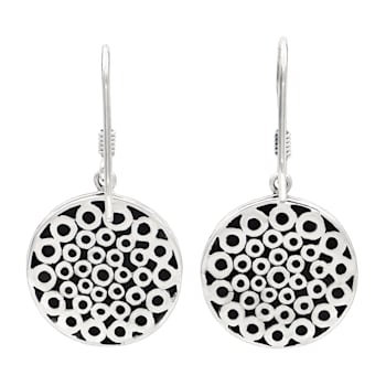 Artisan Balinese Sterling Silver Round Earrings