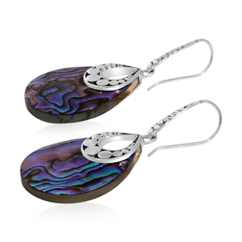 Balinese Artisan 925 Sterling Silver Dangling Earring with Abalone
