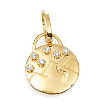 Gumuchian 18kt Yellow Gold and Diamond Frosted Mountain Charm