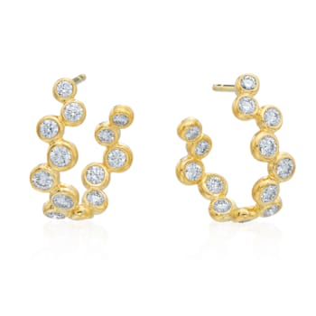 Gumuchian 18kt Yellow Gold and Diamond ZigZag Moonlight Earrings
