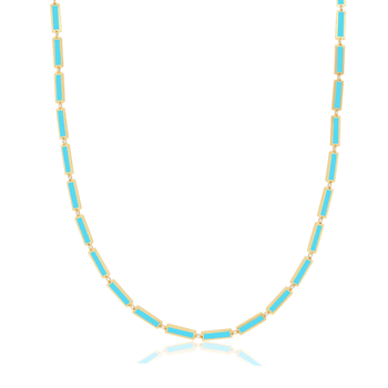20 inch Baguette Turquoise Necklace